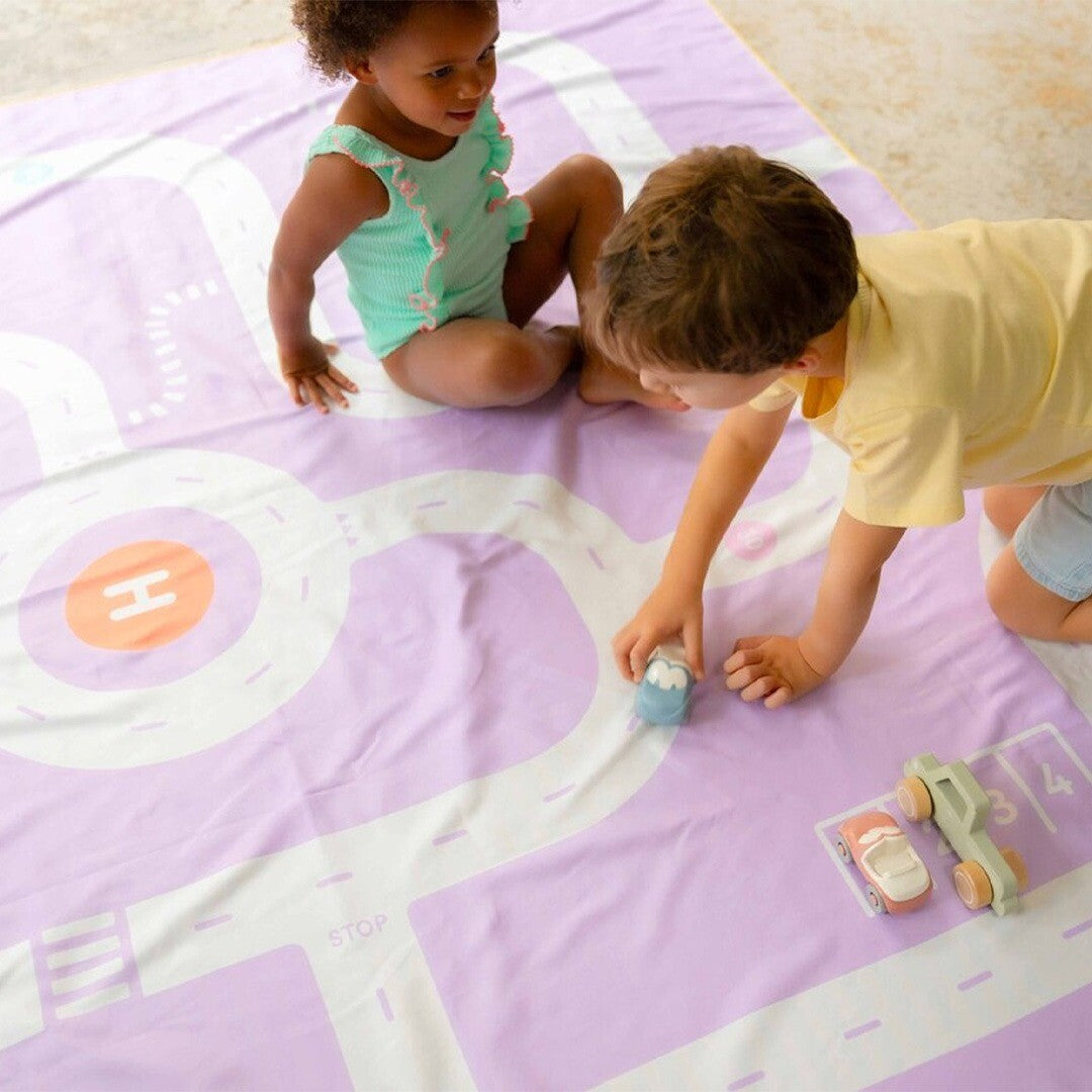 quut speelhanddoek - road lavender - 180x180 cm | 174721 | 2