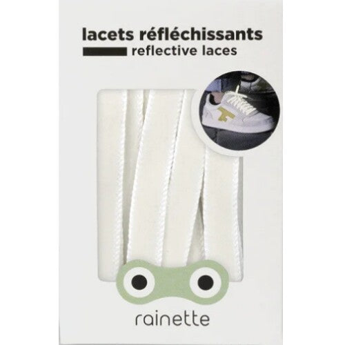 rainette reflecterende schoenveters - wit-op-wit   | LAC-ABLA | 0