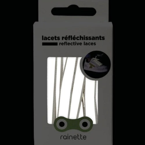 rainette reflecterende schoenveters - wit-op-wit   | LAC-ABLA | 1