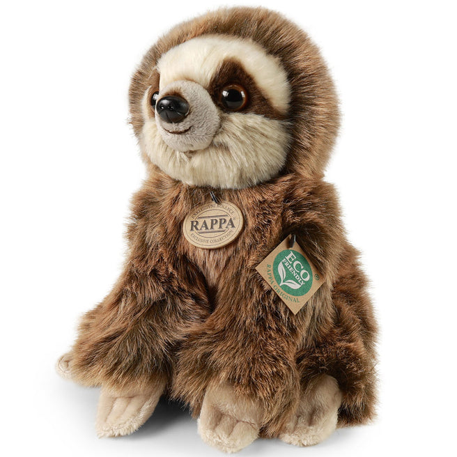 Rappa knuffelluiaard zittend, met productlabels.