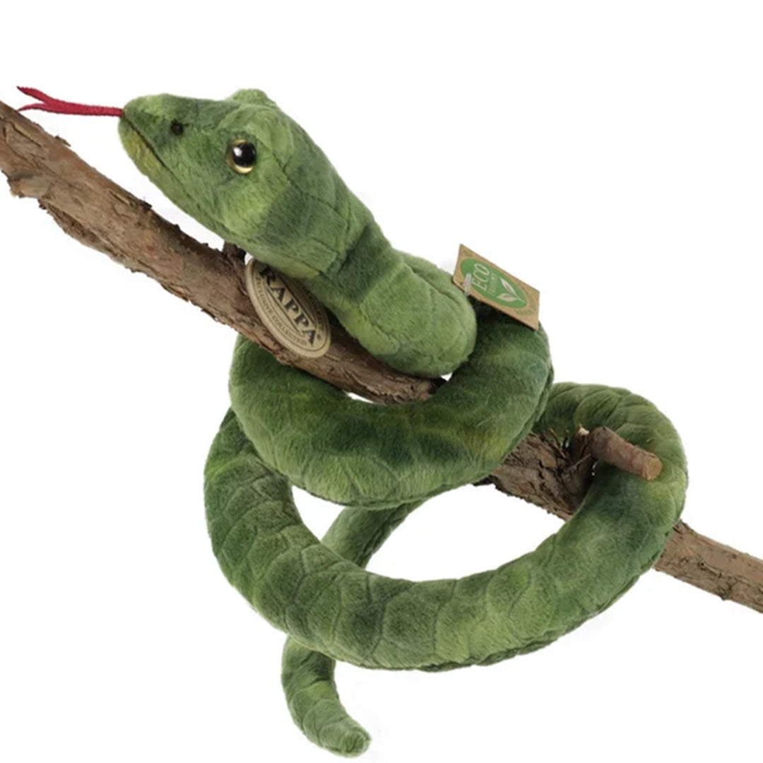rappa knuffelslang groen - 90 cm op tak