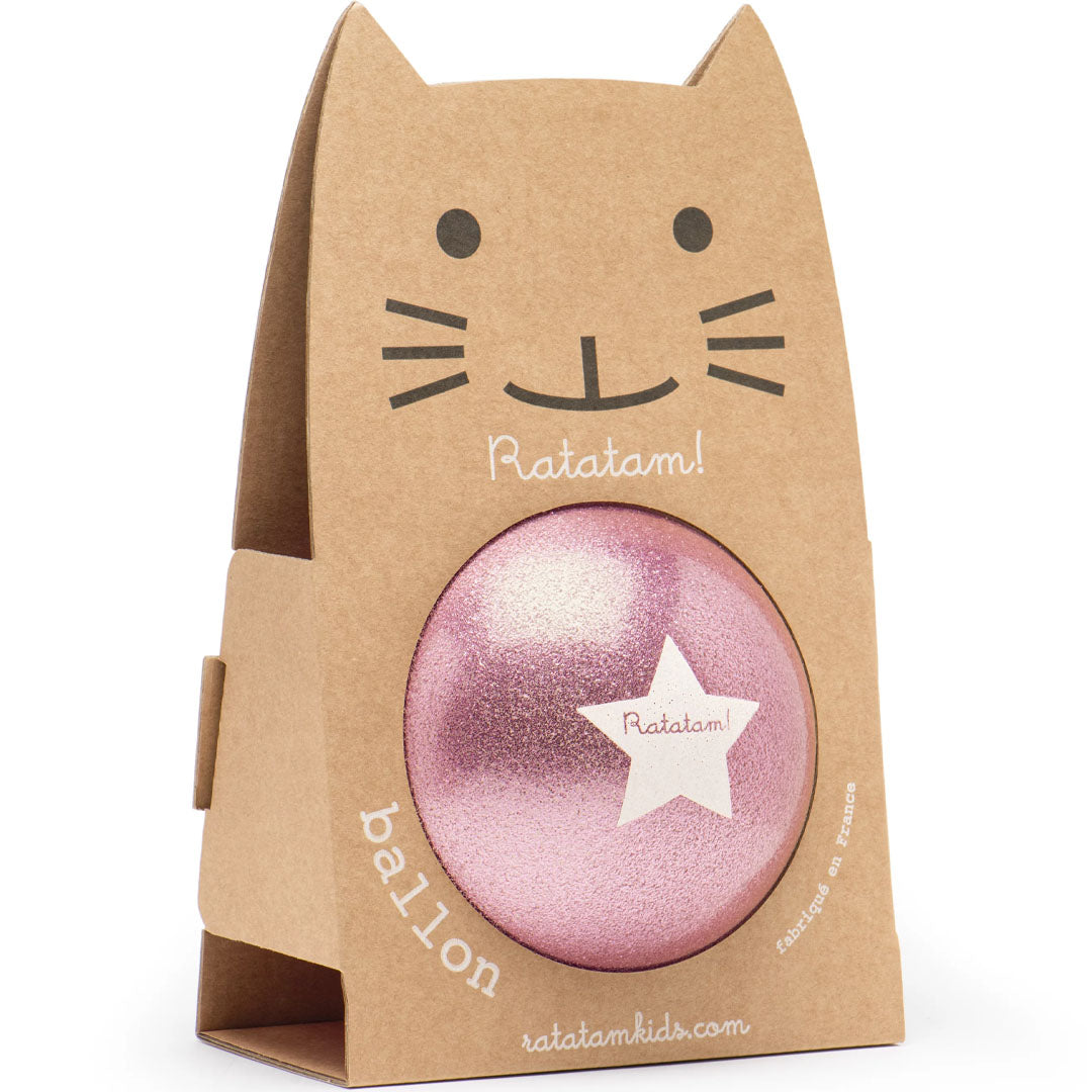 ratatam speelbal glitter - roze - 22 cm | B001-22 | 3