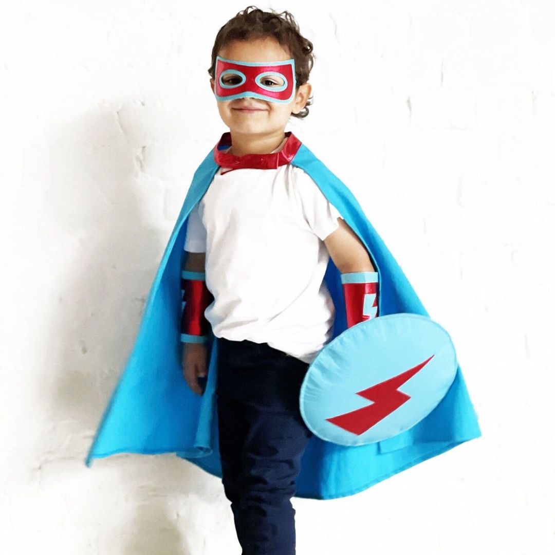 ratatam superhelden kostuum blauw-rood - 3-8 jaar | SM071 | 1
