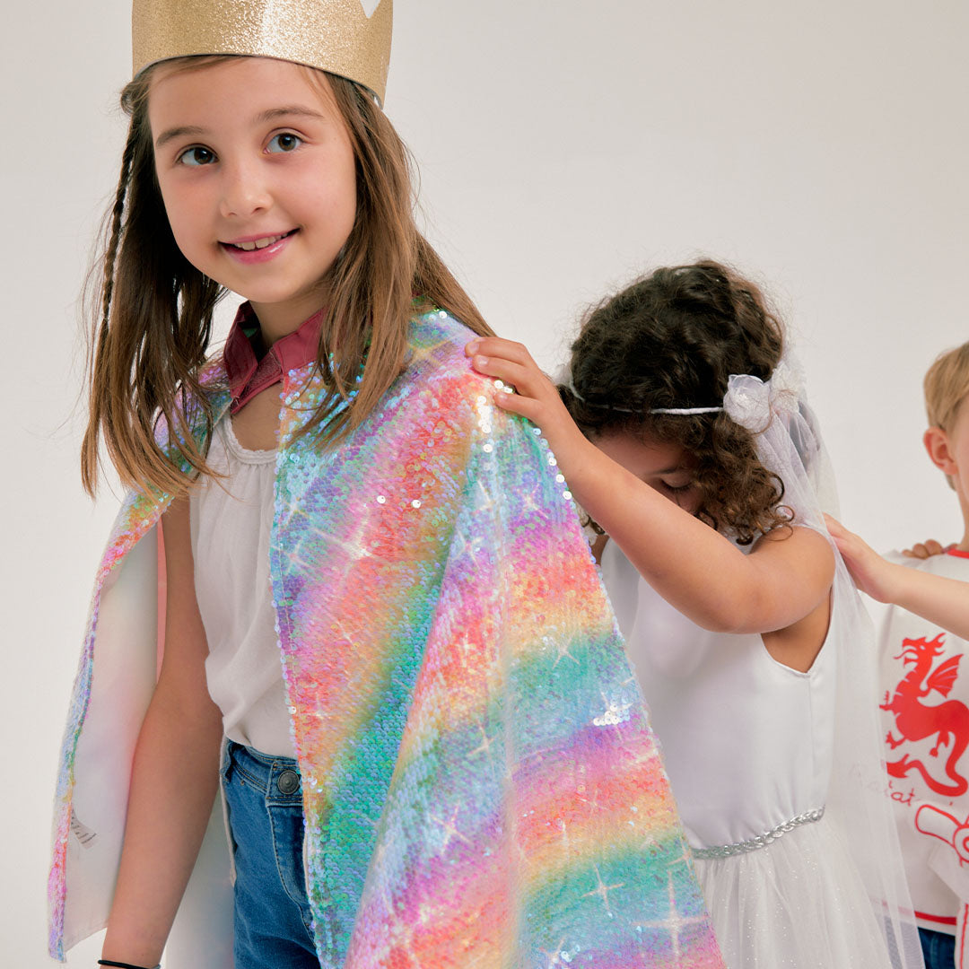 ratatam verkleedcape regenboog sequins | CR-M006 | 5