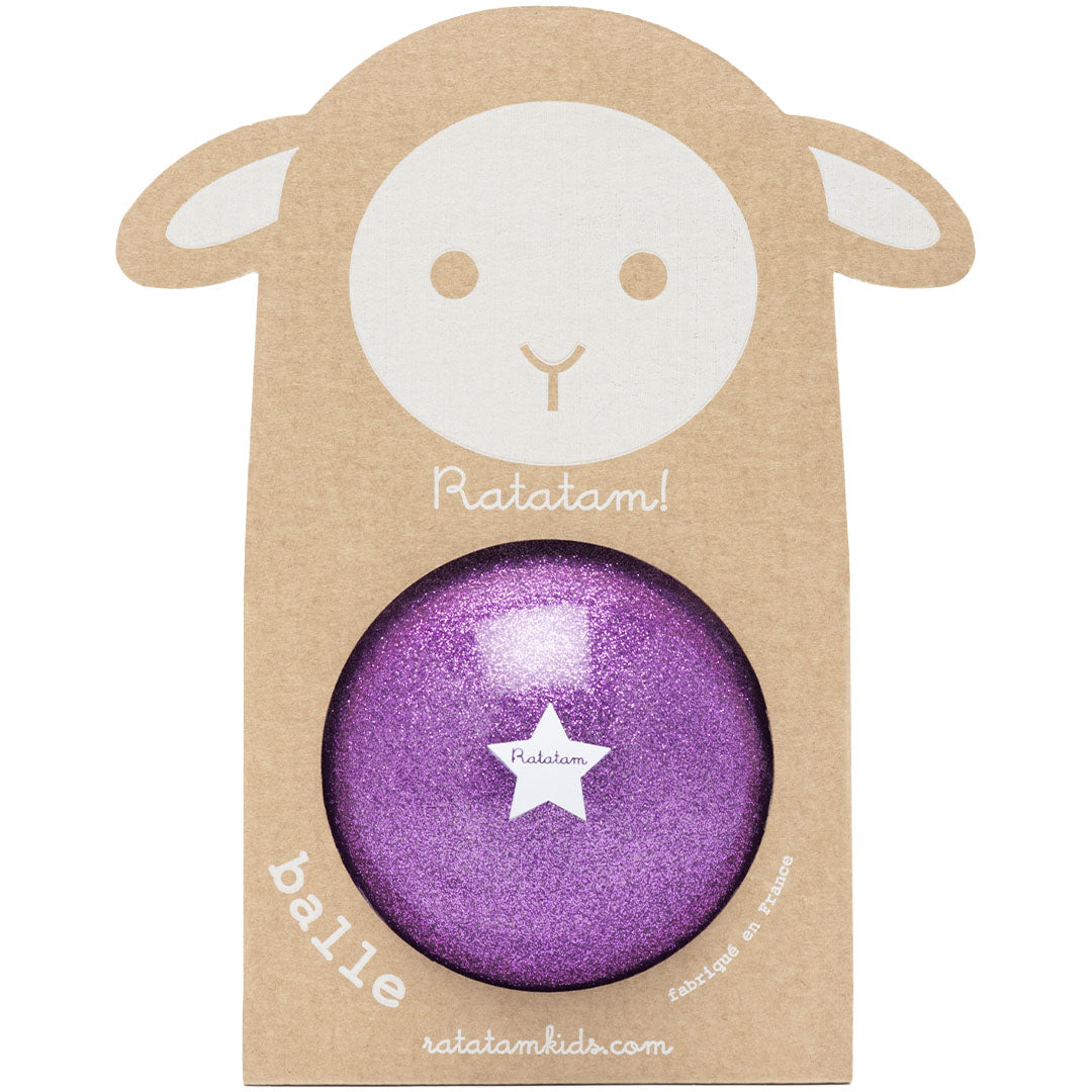 ratatam speelbal zomer schaap - glitter paars - Ø10 cm | RATAB004-10 | 1