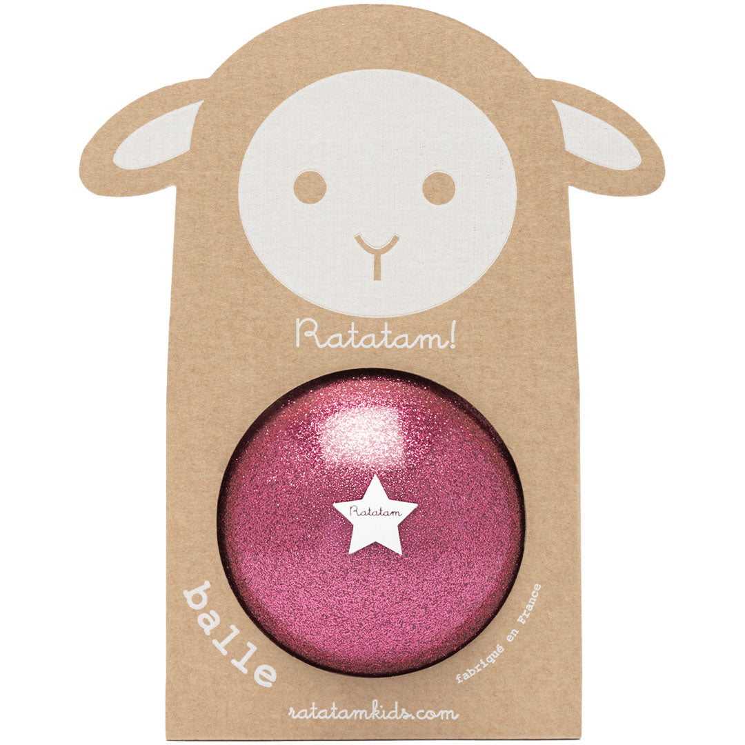 ratatam speelbal zomer schaap - glitter roze - Ø10 cm | RATAB001-10 | 