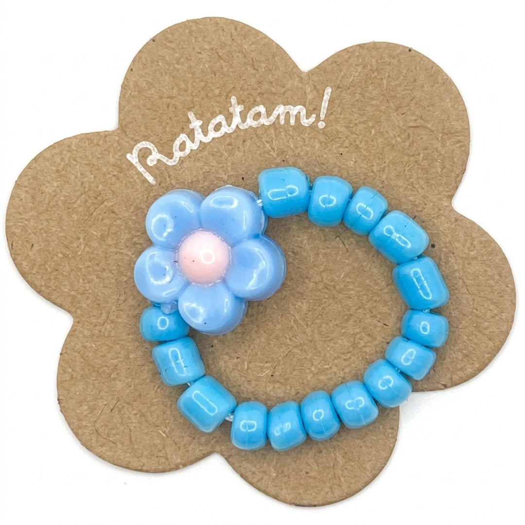 ratatam ring met bloem blauw | RATARG-FLO02 | 2