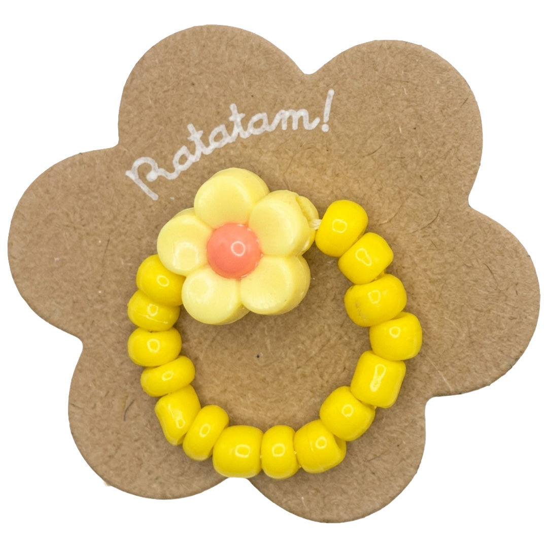 ratatam ring met bloem geel | RATARG-FLO01 | 2