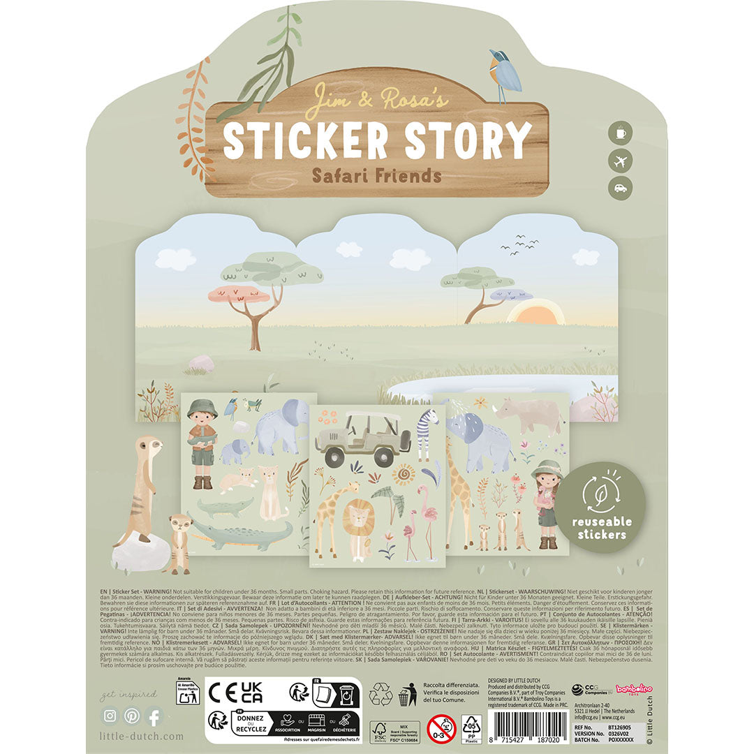 little dutch stickerboek jim en rosa - safari friends | LDBT126904 | 3
