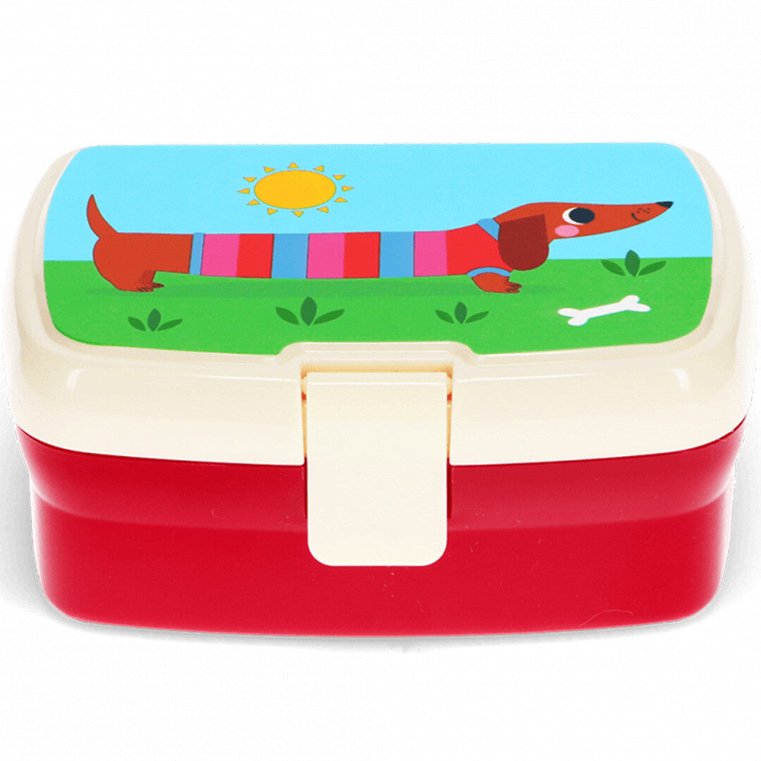 rex london broodtrommel met vakjesblad - sausage dog | 30434 | 0