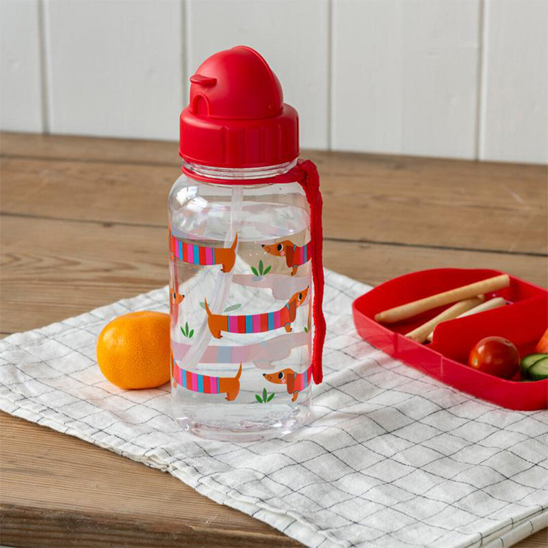 rex london drinkfles met rietje - sausage dog - 500 ml | 30438 | 1