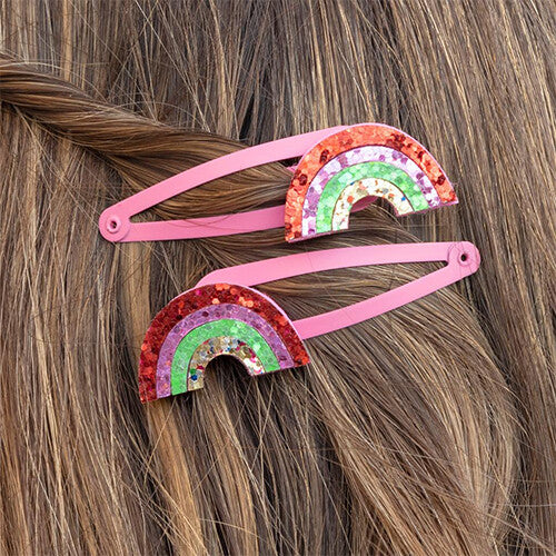 rex london haarspeldjes rainbow glitter - 2st | 29696 | 1