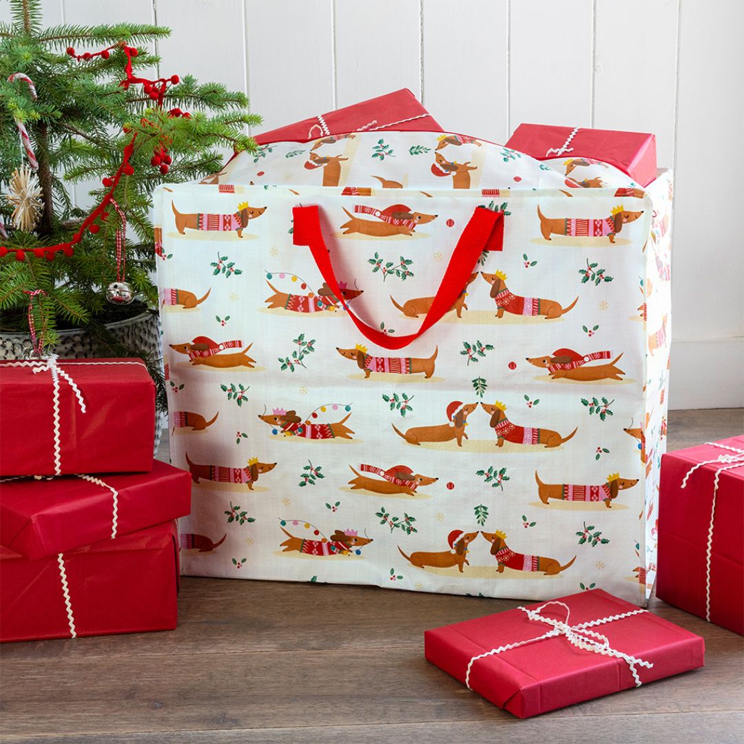 rex london jumbo opbergtas festive sausage dog | 30859 | 1