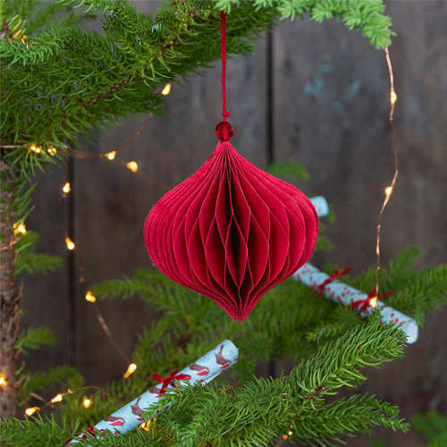 rex london kerstversiering honingraat rond - rood | 29818 | 1
