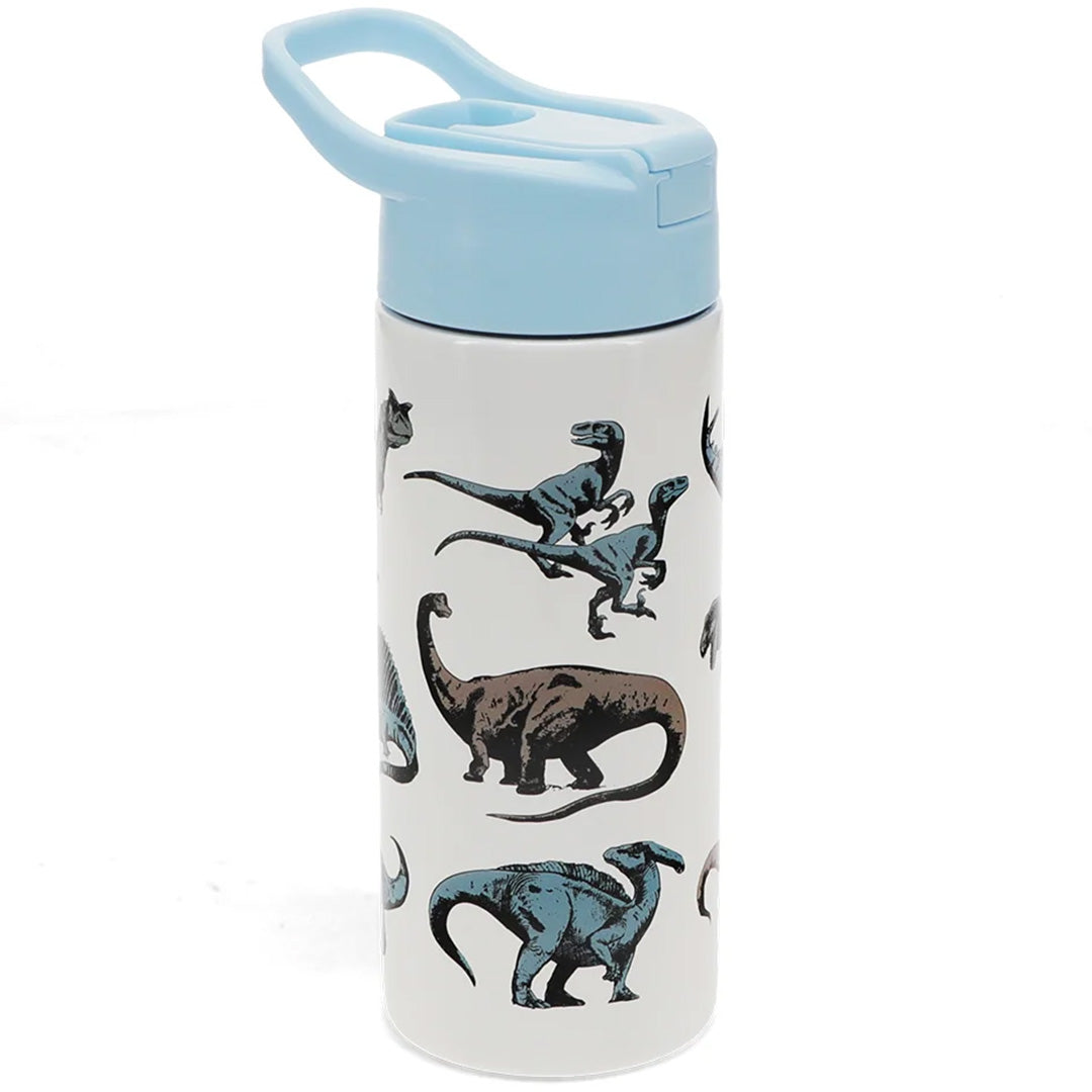 rex london rvs drinkfles met rietje - dinosaur - 500 ml | 30963 | 0