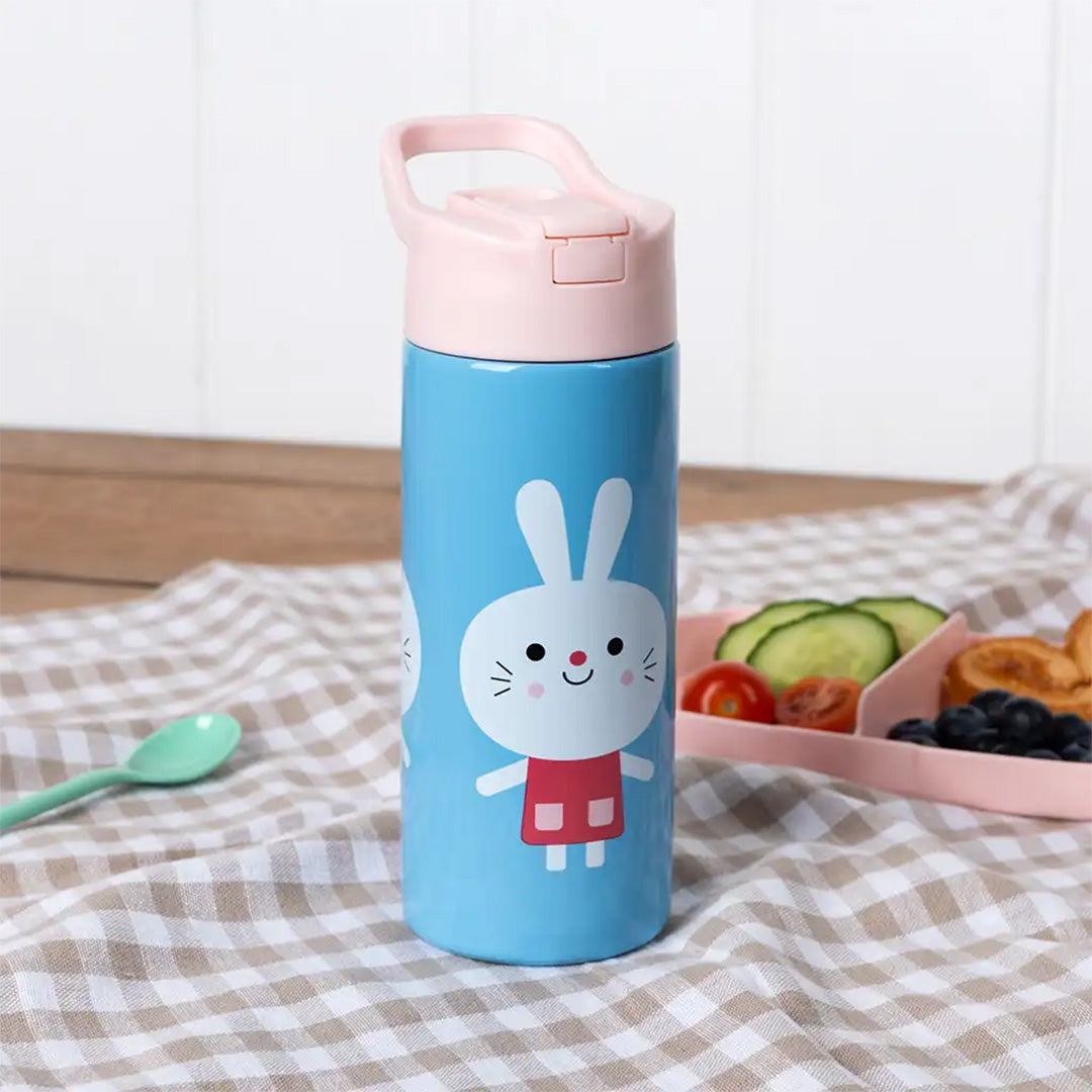 rex london rvs drinkfles met rietje - lottie and friends - 500 ml | 30968 | 1