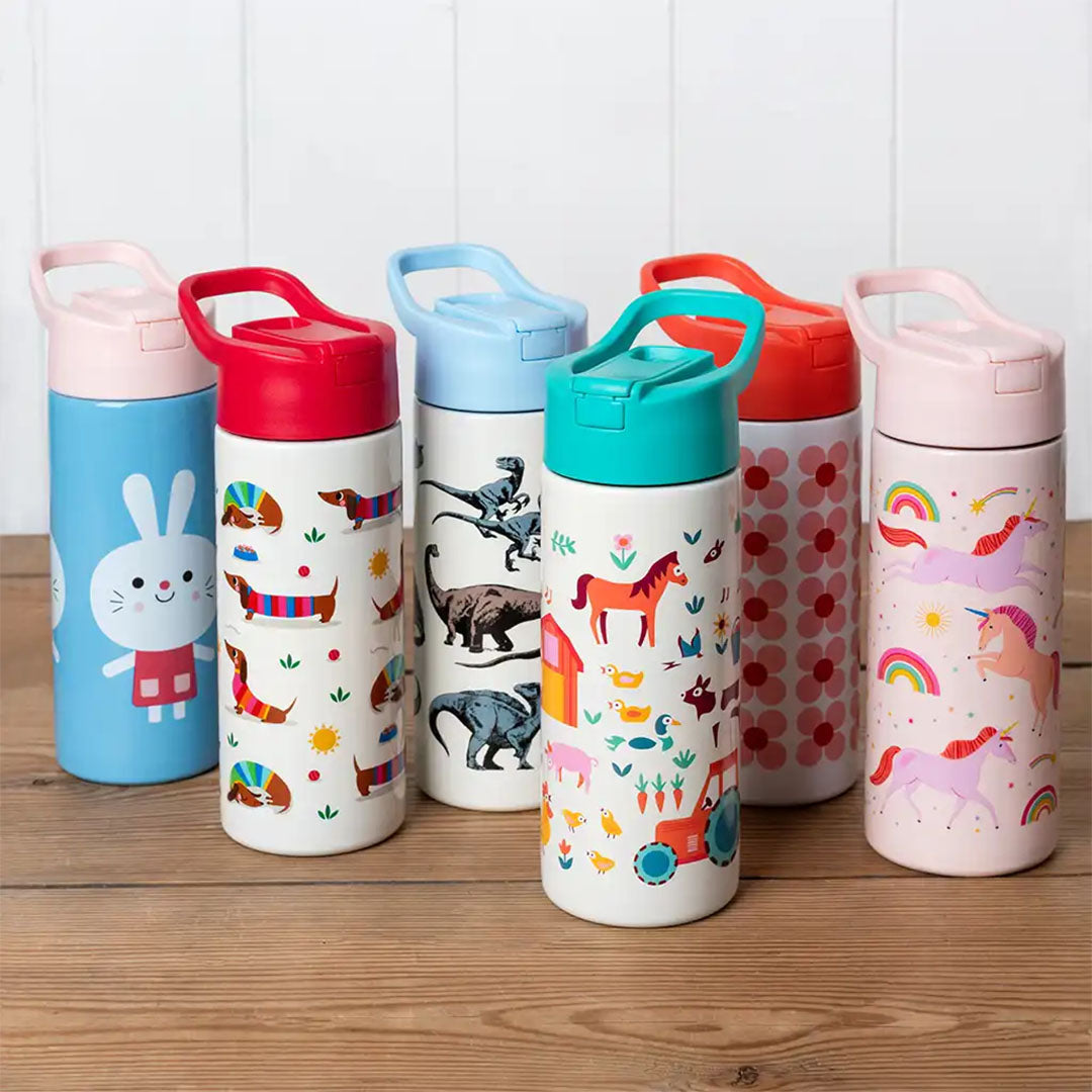 rex london rvs drinkfles met rietje - lottie and friends - 500 ml | 30968 | 2