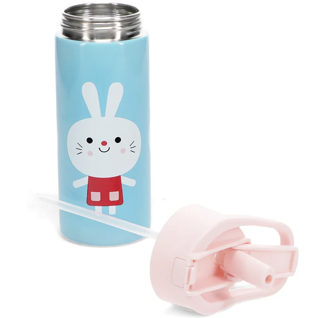 rex london rvs drinkfles met rietje - lottie and friends - 500 ml | 30968 | 3