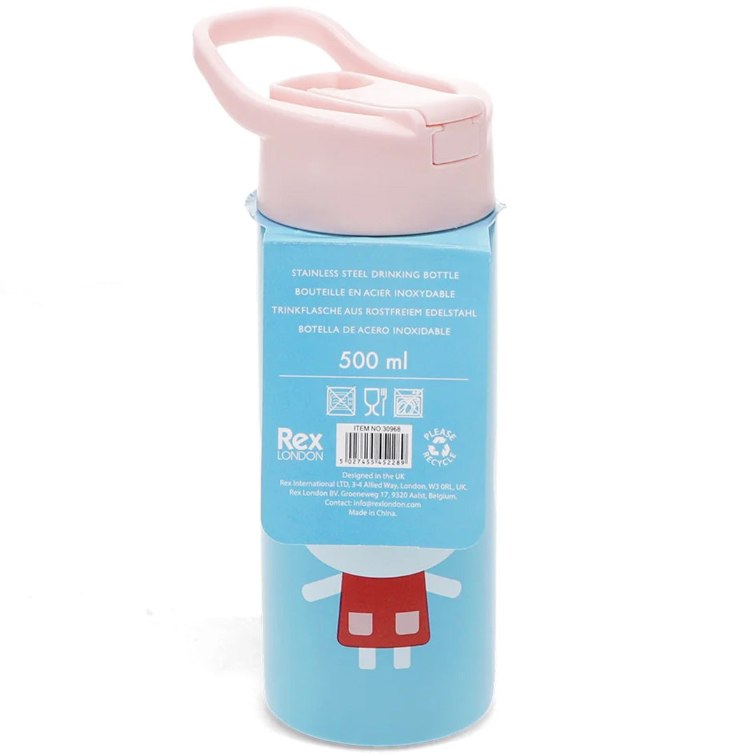 rex london rvs drinkfles met rietje - lottie and friends - 500 ml | 30968 | 5