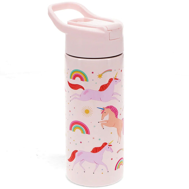rex london rvs drinkfles met rietje - unicorn - 500 ml | 30967 | 0