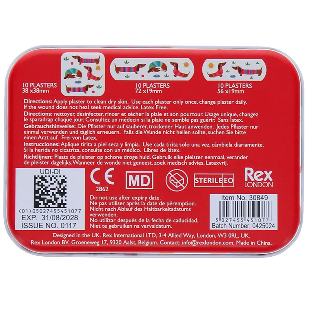 rex london pleisters - sunny sausage dog - 30st | REX30849 | 4