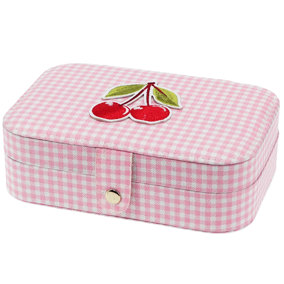 rex london sieradendoosje - pink gingham cherry | REX31762 | 4