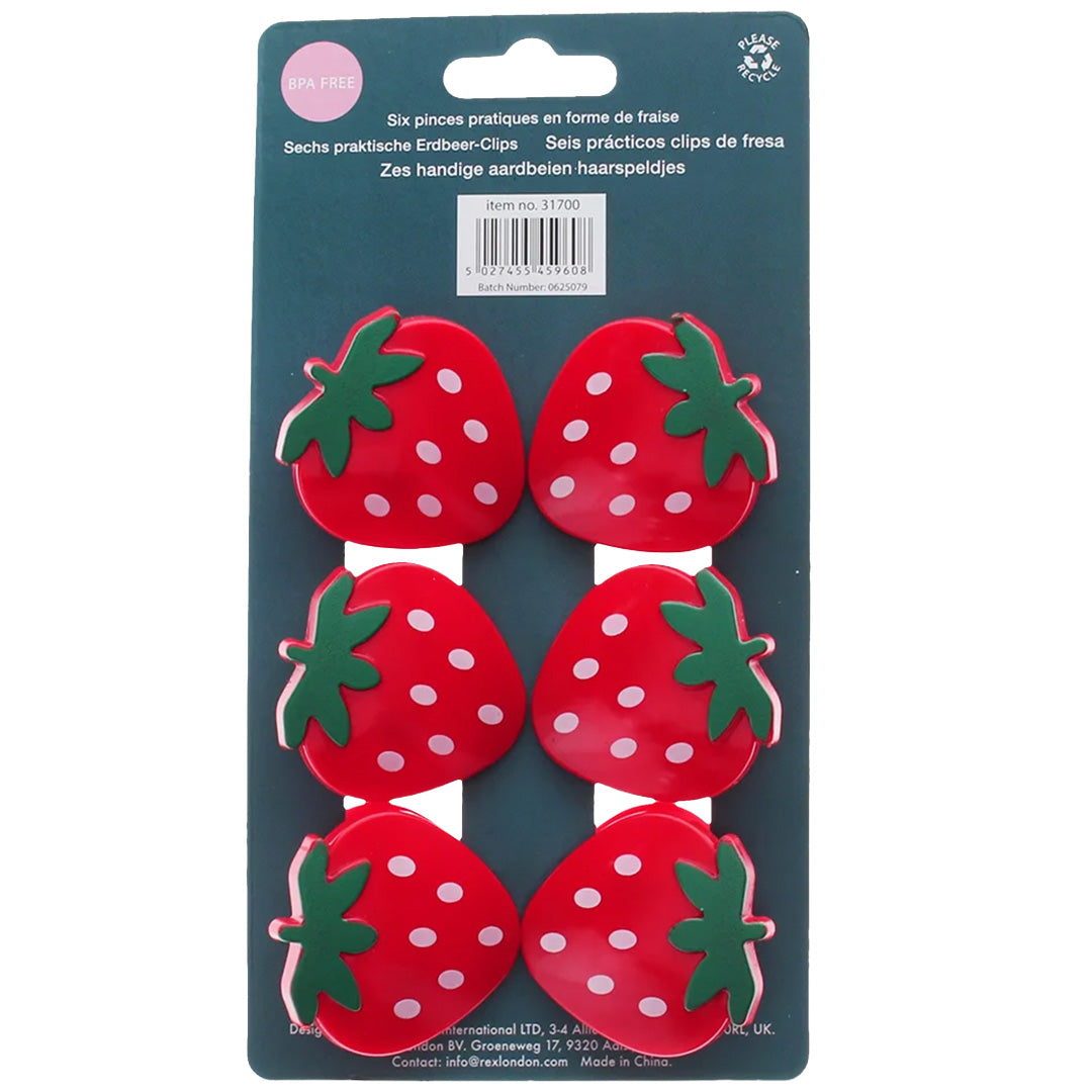 rex london tasclips - strawberry - 6st | REX31700 | 4