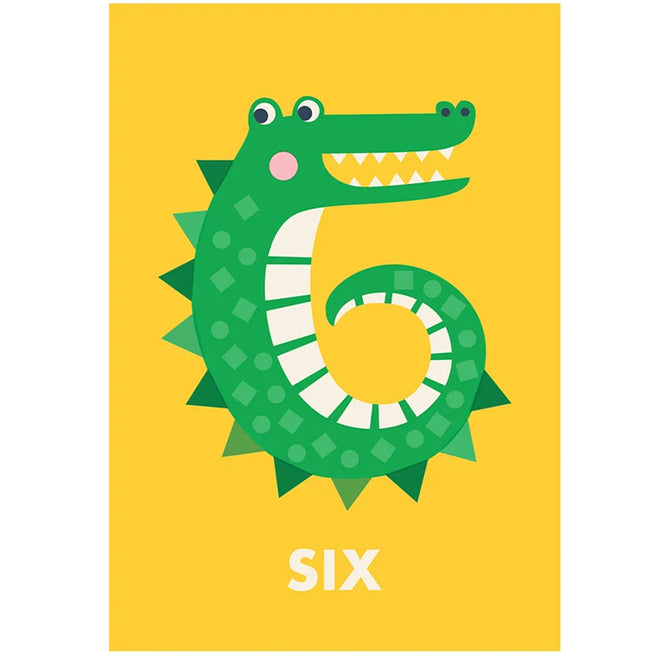 rex london verjaardagskaart - crocodile - 6 jaar | REX30165 | 1