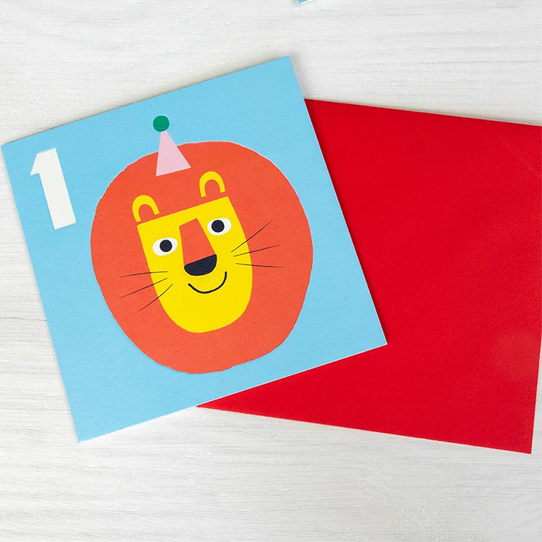 rex london verjaardagskaart - lion - 1 jaar | REX30192 | 2