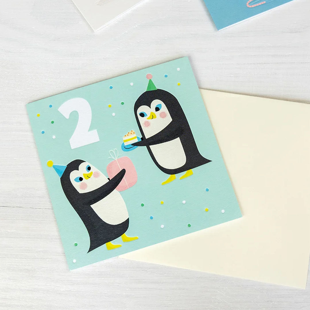 rex london verjaardagskaart - penguin - 2 jaar | REX30193 | 2