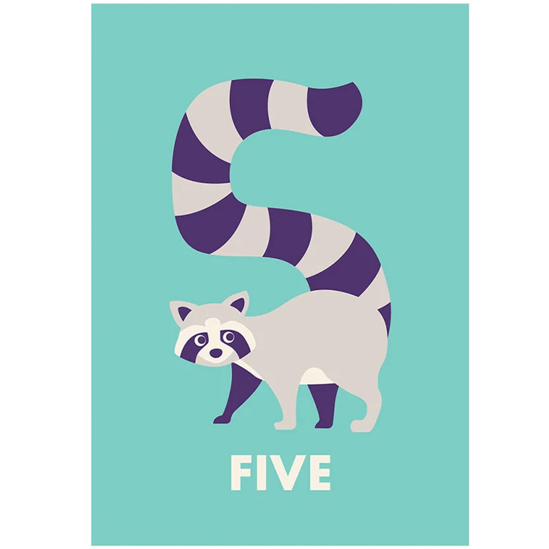 rex london verjaardagskaart - racoon - 5 jaar | REX30164 | 1