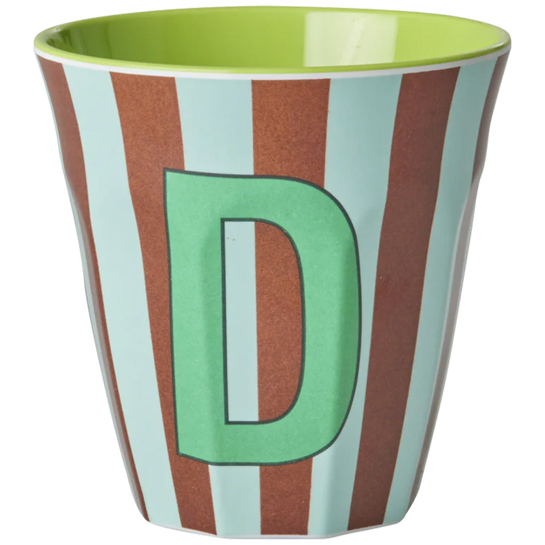 rice alfabetbeker D - streepjes - groen - 250 ml | MELCU-ALPSTRDB | 1