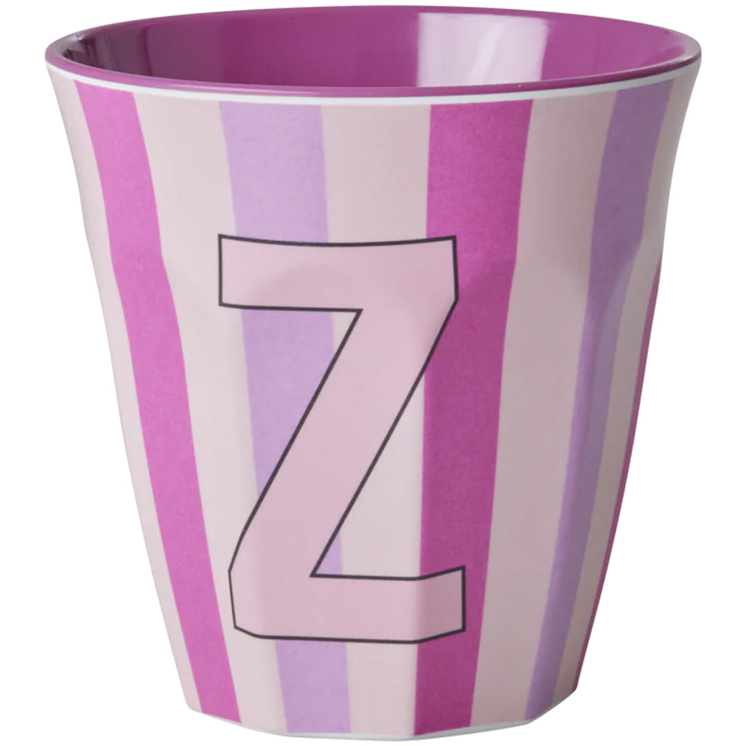 rice alfabetbeker Z - streepjes - paars - 250 ml | MELCU-ALPSTRZI | 1
