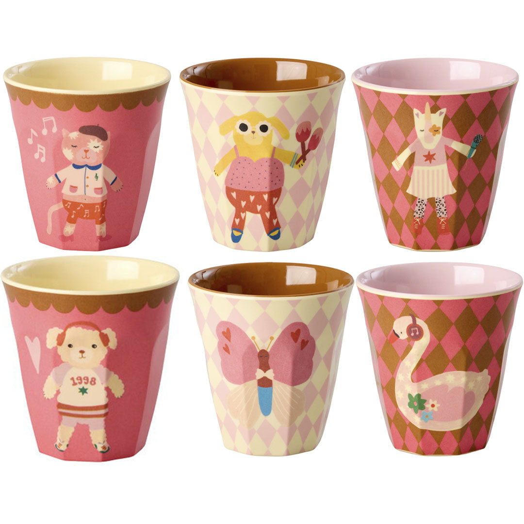 rice kinderbeker music band - roze - 160 ml - 6st | KICUP-6ZMUSICI | 