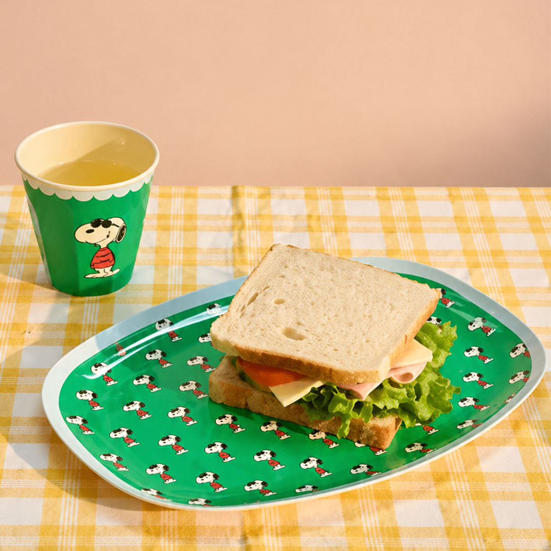 rice kinderbord ovaal snoopy - green | MELPL-SNOOPG | 2