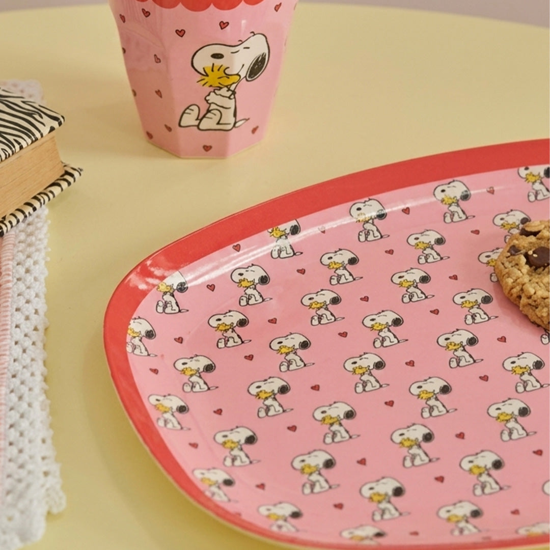 rice kinderbord ovaal snoopy - pink | MELPL-SNOOPI | 2
