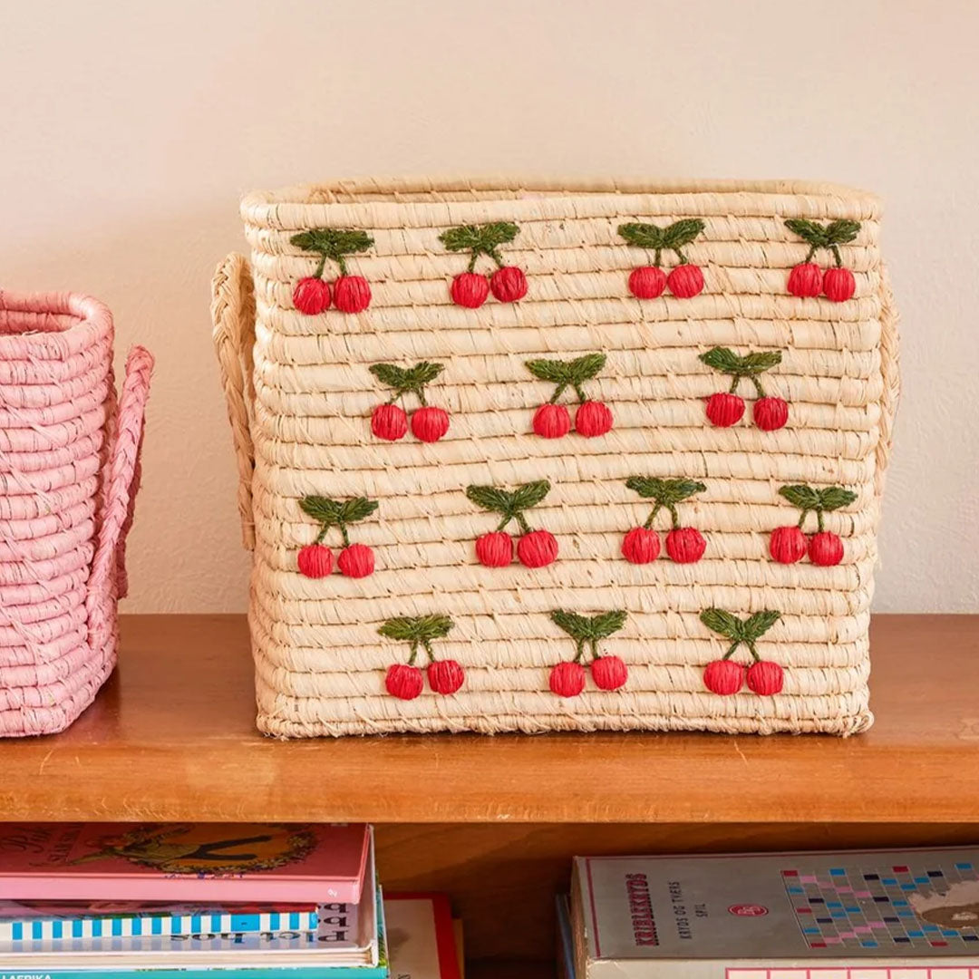 rice opbergmand raffia - kersen | BSRAT-30CHER |2 