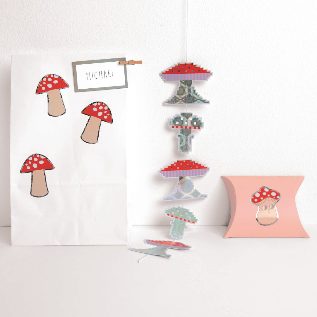 rol stickers - grote paddenstoelen | 300929 | 1
