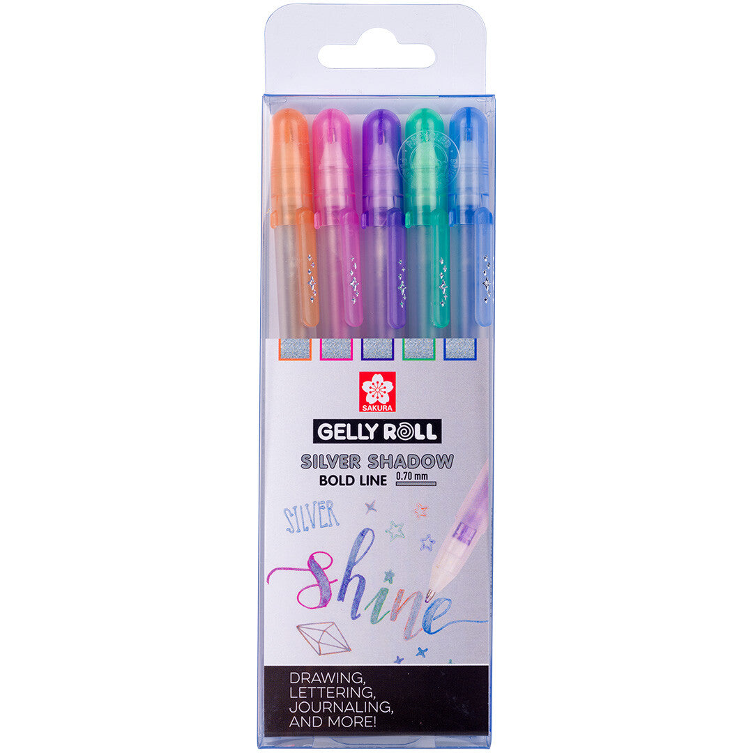 sakura gelpennen silver shadow - 5st | POXPGBSHA5B | 1