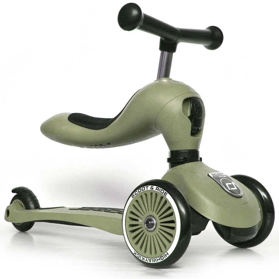 scoot and ride 2-in-1 loopfiets en step - highwaykick 1 - olive   | SR-00001 | 1