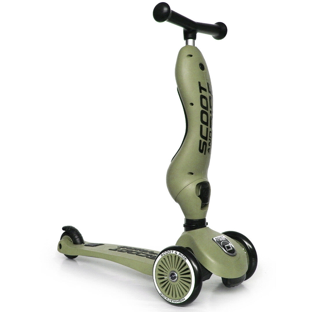 scoot and ride 2-in-1 loopfiets en step - highwaykick 1 - olive   | SR-00001 | 2