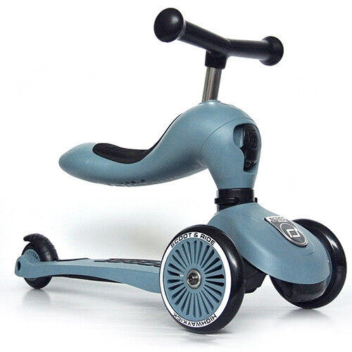 scoot and ride 2-in-1 loopfiets en step - highwaykick 1 - steel  | SR-96271 | 12