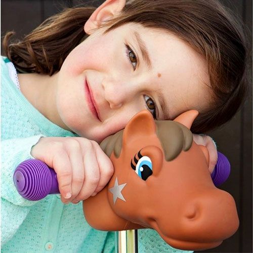 scootaheadz kinderstep accessoire ponyhoofd - bruin  | 10203 | 1