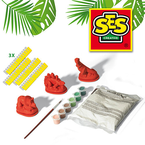 ses creative gips- en verfpakket - dino's - 3st | 1406 | 1