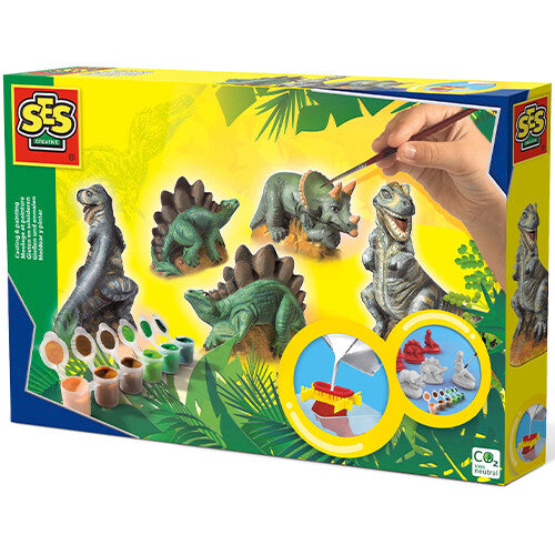 ses creative gips- en verfpakket - dino's - 3st | 1406 | 3