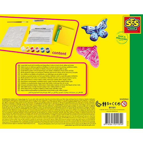 ses creative gips- en verfpakket - vlinders en glitter- 8st | 01131 | 8