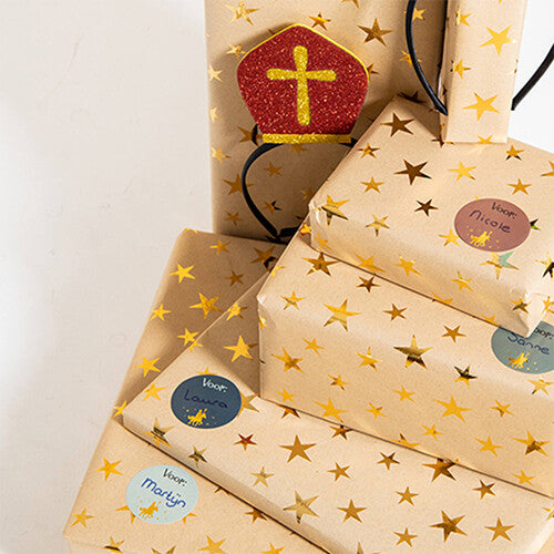 sinterklaas naamstickers welkom sint en piet - 12st   | 65699 | 2