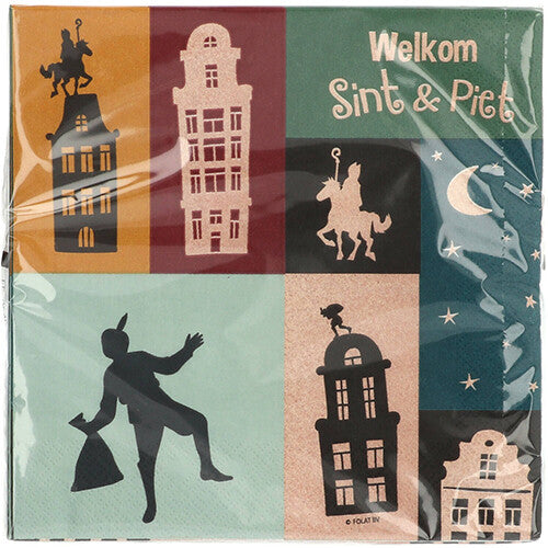 sinterklaas servetten welkom sint en piet - 20st  | 65692 | 2