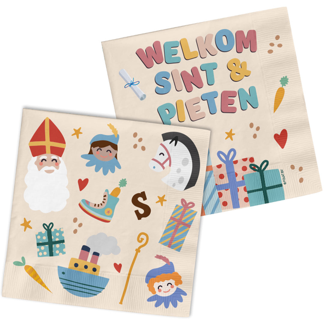 sinterklaas servetten welkom sint en pieten - 20st  | 65710  | 0