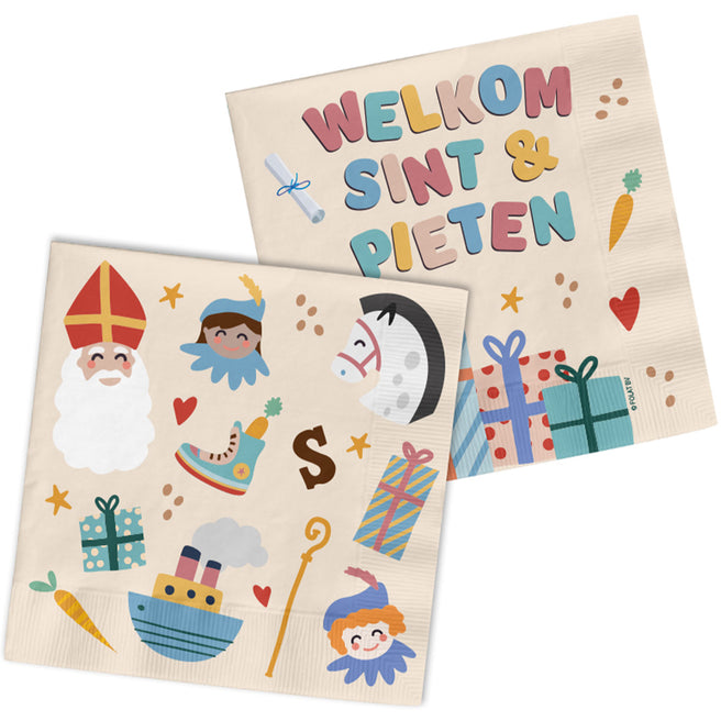 sinterklaas servetten welkom sint en pieten - 20st  | 65710  | 0